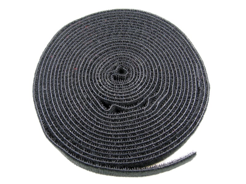 QualGear Reusable Self Gripping Cable Tie Roll, Black - Image 3